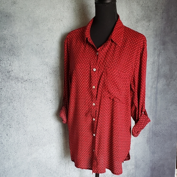 Grand & Greene Women's Red & Black Top Size L - Picture 13 of 14